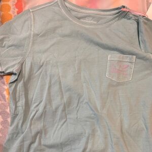 Vineyard Vines Teal Women's T-shirt with Pink Logo Size L